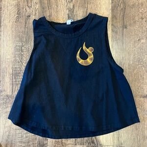 HOTWORX Black and Orange Sleeveless Crop Top